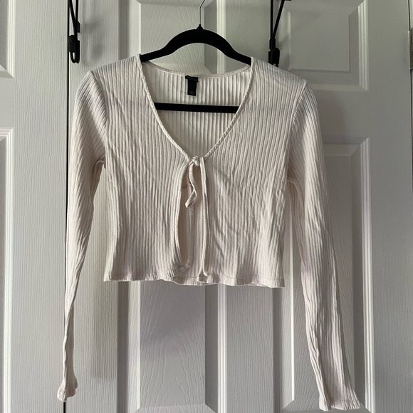 Wild Fable Cream Ribbed Women's Top - Picture 1 of 2